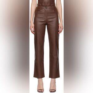 Miaou Chocolate Leather Trousers